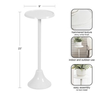 Foto 2 | Mesa Con Pedestal Para Bebidas Kate Y Laurel Sanzo, Metal Blanco, 23 Cm - Venta Internacional.