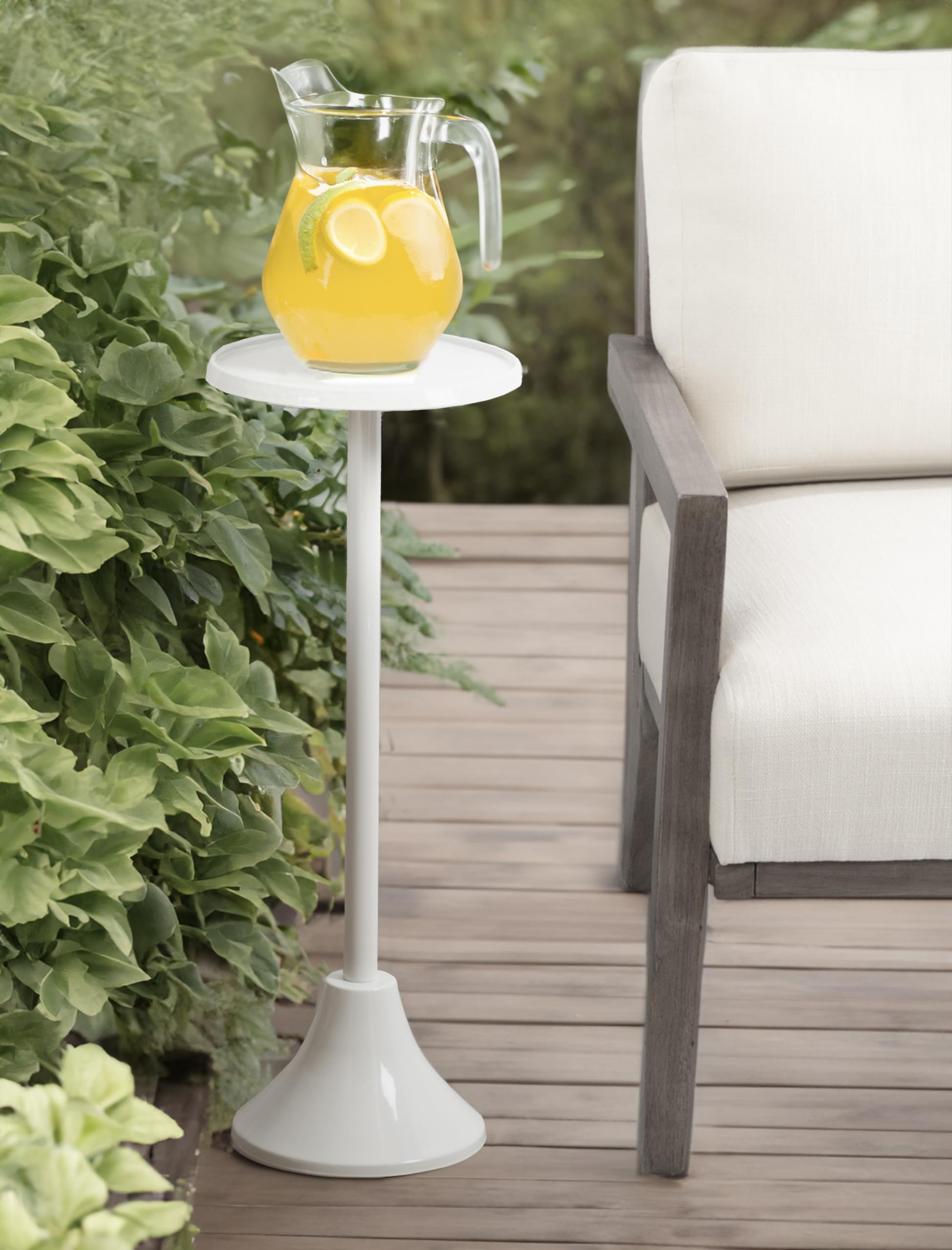 Foto 4 | Mesa Con Pedestal Para Bebidas Kate Y Laurel Sanzo, Metal Blanco, 23 Cm - Venta Internacional.