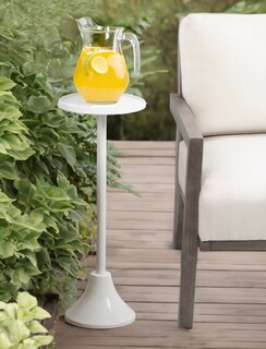 Foto 4 | Mesa Con Pedestal Para Bebidas Kate Y Laurel Sanzo, Metal Blanco, 23 Cm - Venta Internacional.