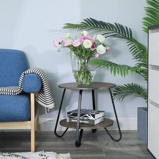 Foto 2 | Mesa De Centro Furniturer Konya Marrón 46 X 46 X 45 Cm