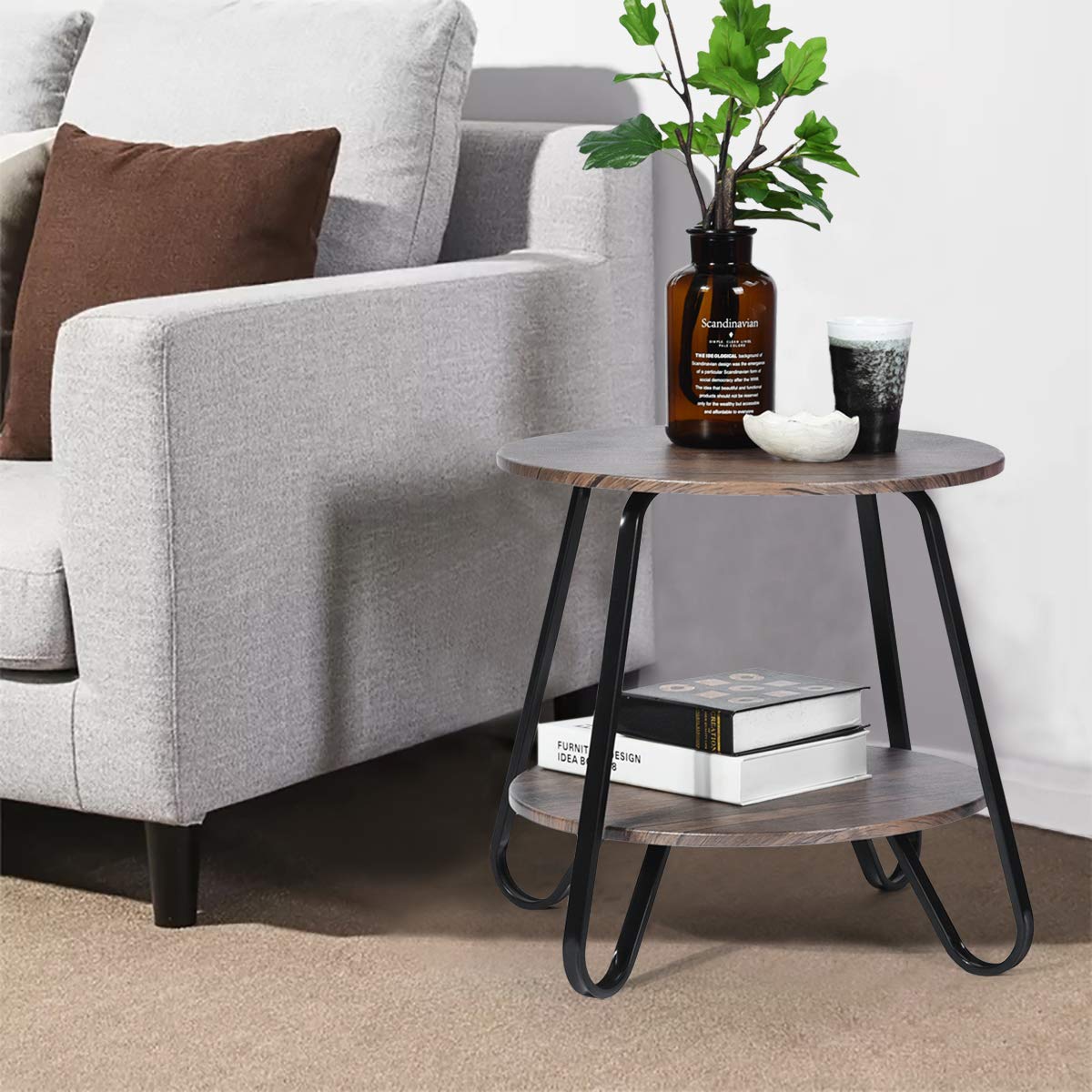 Foto 9 pulgar | Mesa De Centro Furniturer Konya Marrón 46 X 46 X 45 Cm