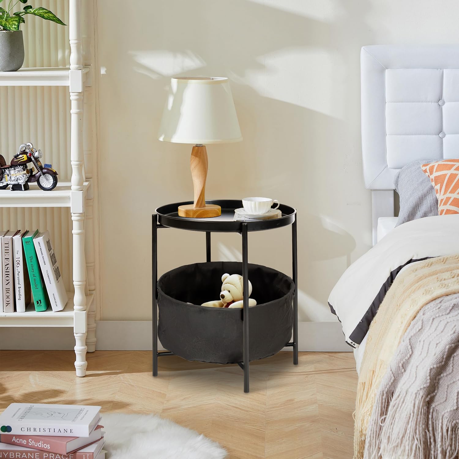 Foto 4 | Mesa De Centro Furniturer Nirit Negro 40 X 40 X 48 Cm