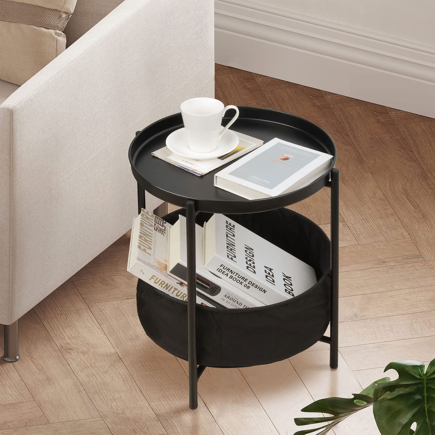 Foto 9 pulgar | Mesa De Centro Furniturer Nirit Negro 40 X 40 X 48 Cm