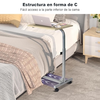 Foto 4 | Mesa para Portátil Furniturer Bello Plateado