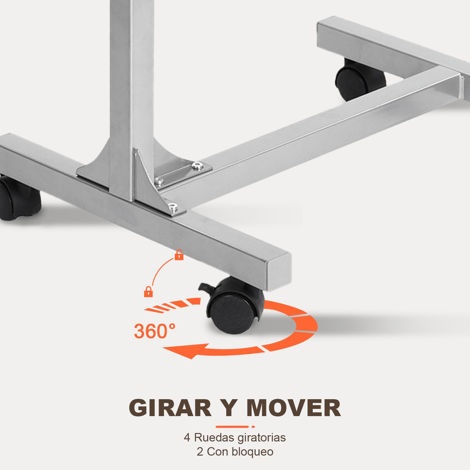 Foto 8 pulgar | Mesa para Portátil Furniturer Bello Plateado