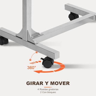 Foto 7 | Mesa para Portátil Furniturer Bello Plateado