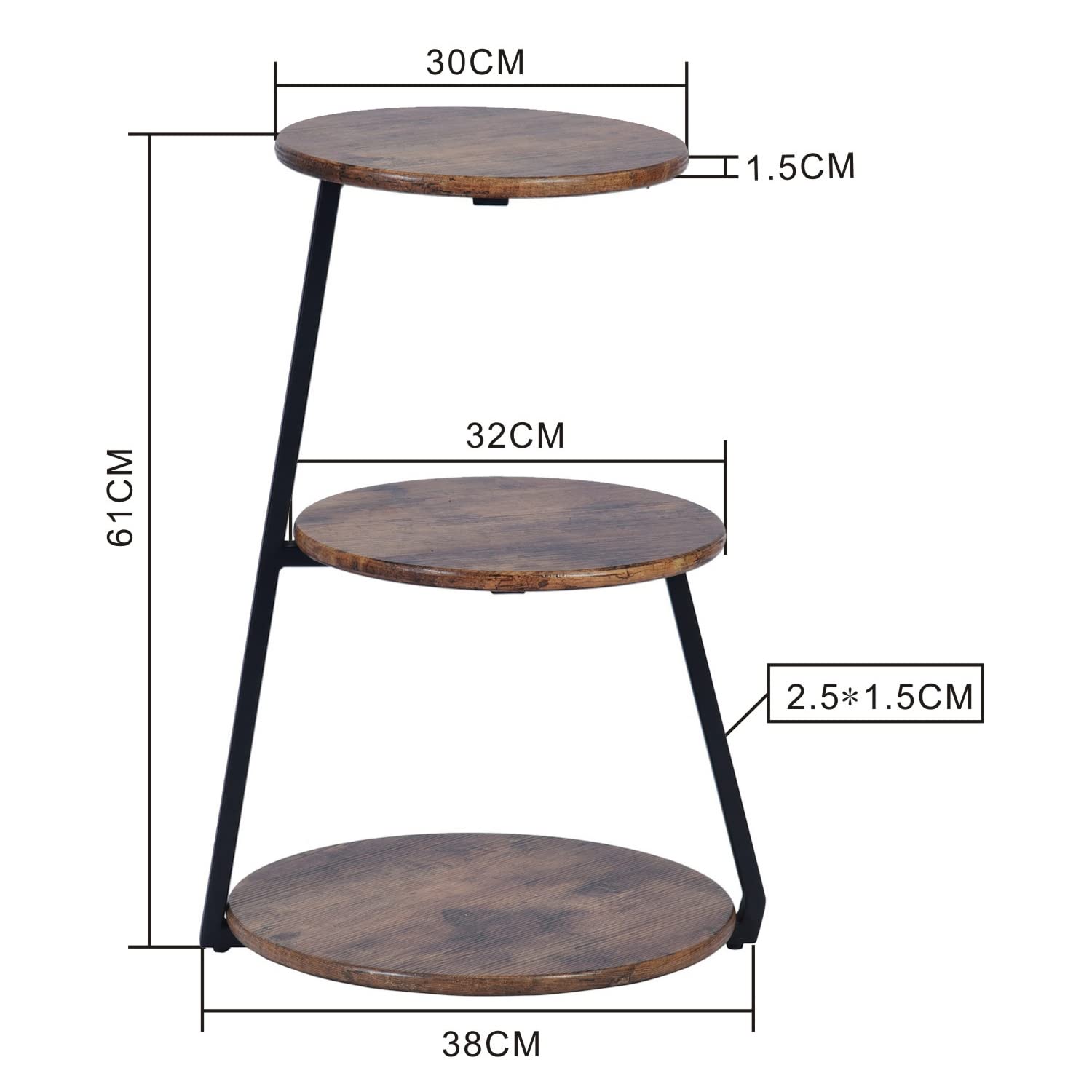 Foto 4 pulgar | Mesa De Centro Furniturer Saffir Marrón 38 X 38 X 61 Cm