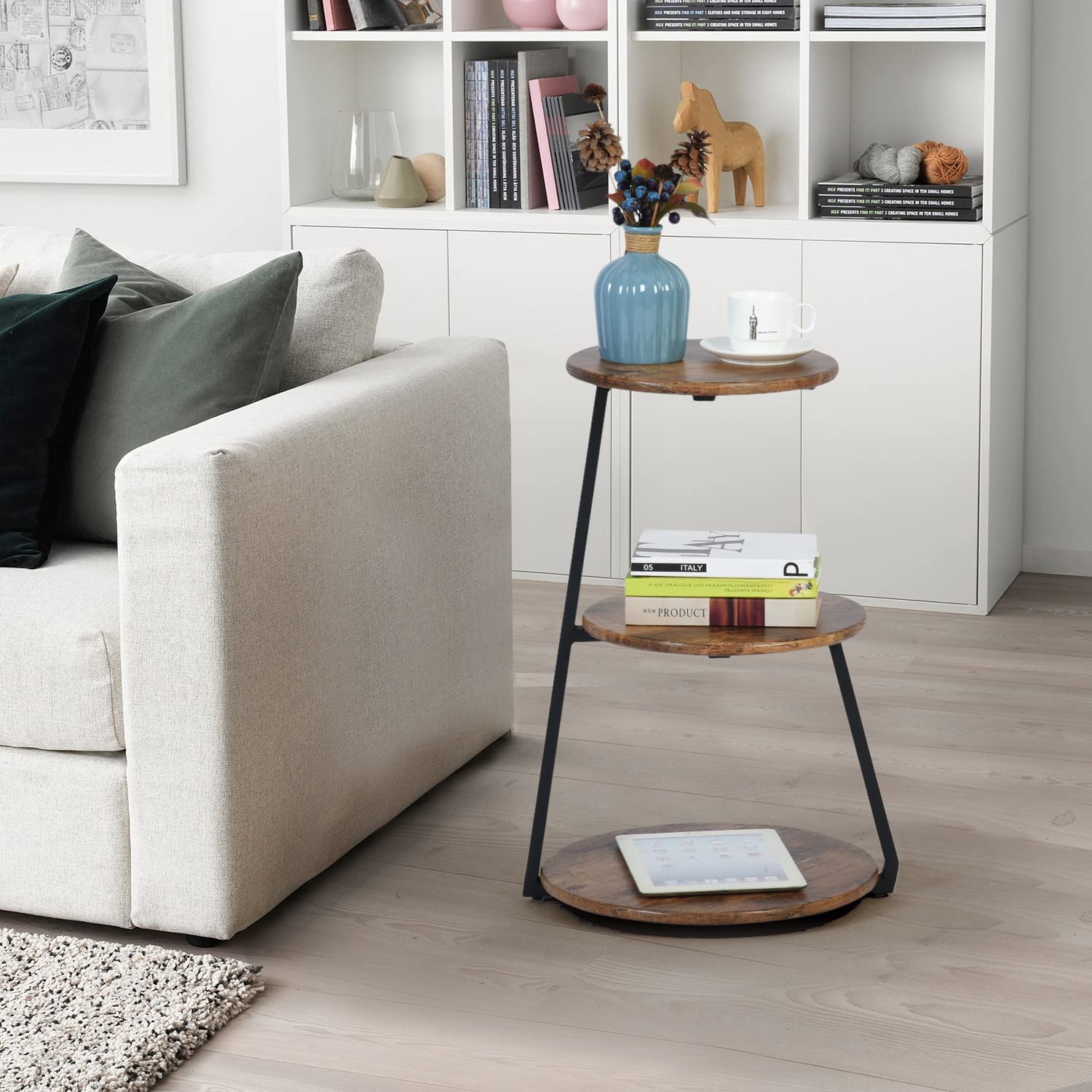 Foto 5 pulgar | Mesa De Centro Furniturer Saffir Marrón 38 X 38 X 61 Cm