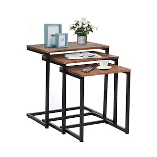 Foto 1 | Mesa De Centro Furniturer Maximo Marrón 50 X 34.8 X 55cm 43.8 X 33 X 50cm 37.8 X 31 X 45cm