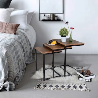Foto 2 | Mesa De Centro Furniturer Maximo Marrón 50 X 34.8 X 55cm 43.8 X 33 X 50cm 37.8 X 31 X 45cm