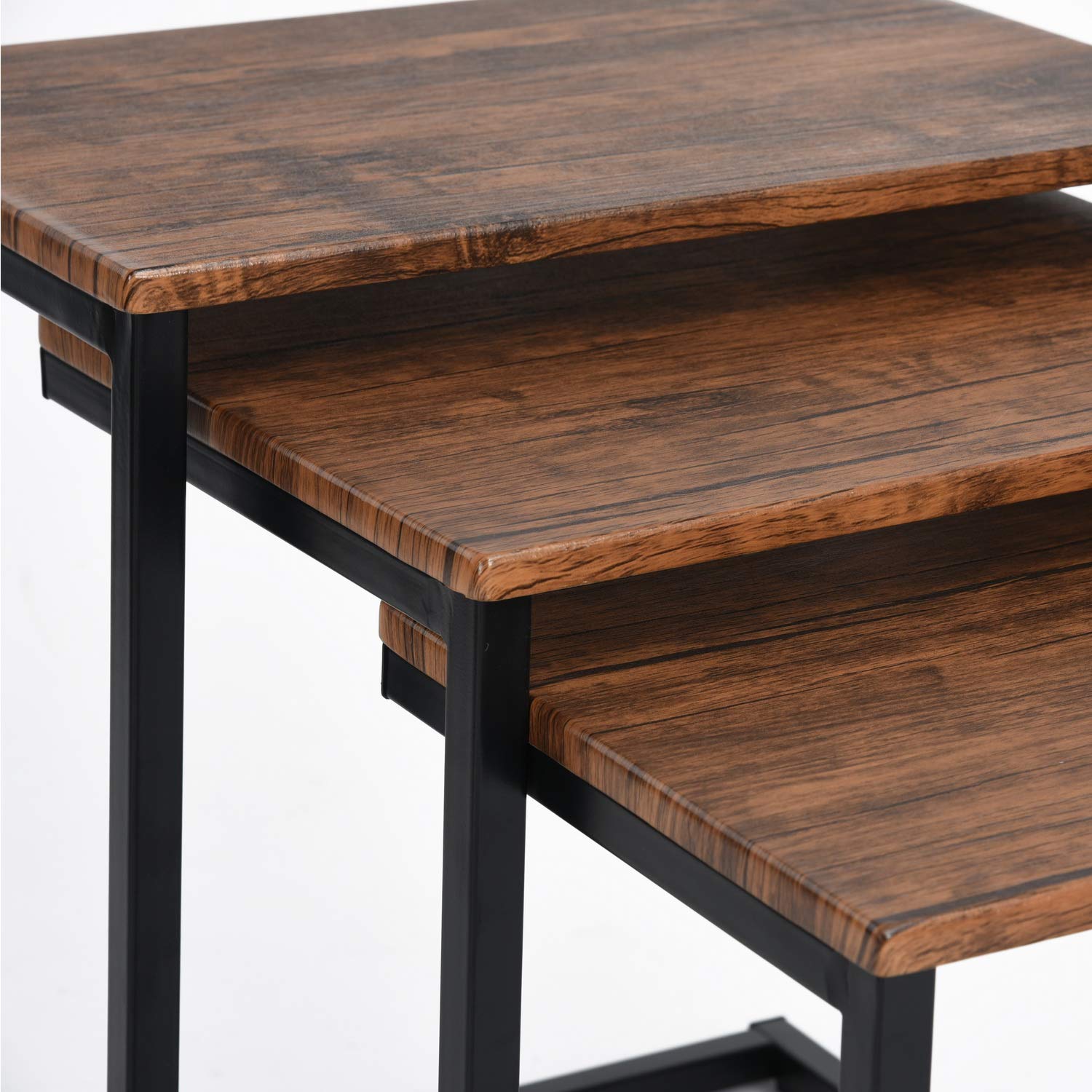 Foto 7 pulgar | Mesa De Centro Furniturer Maximo Marrón 50 X 34.8 X 55cm  43.8 X 33 X 50cm  37.8 X 31 X 45cm