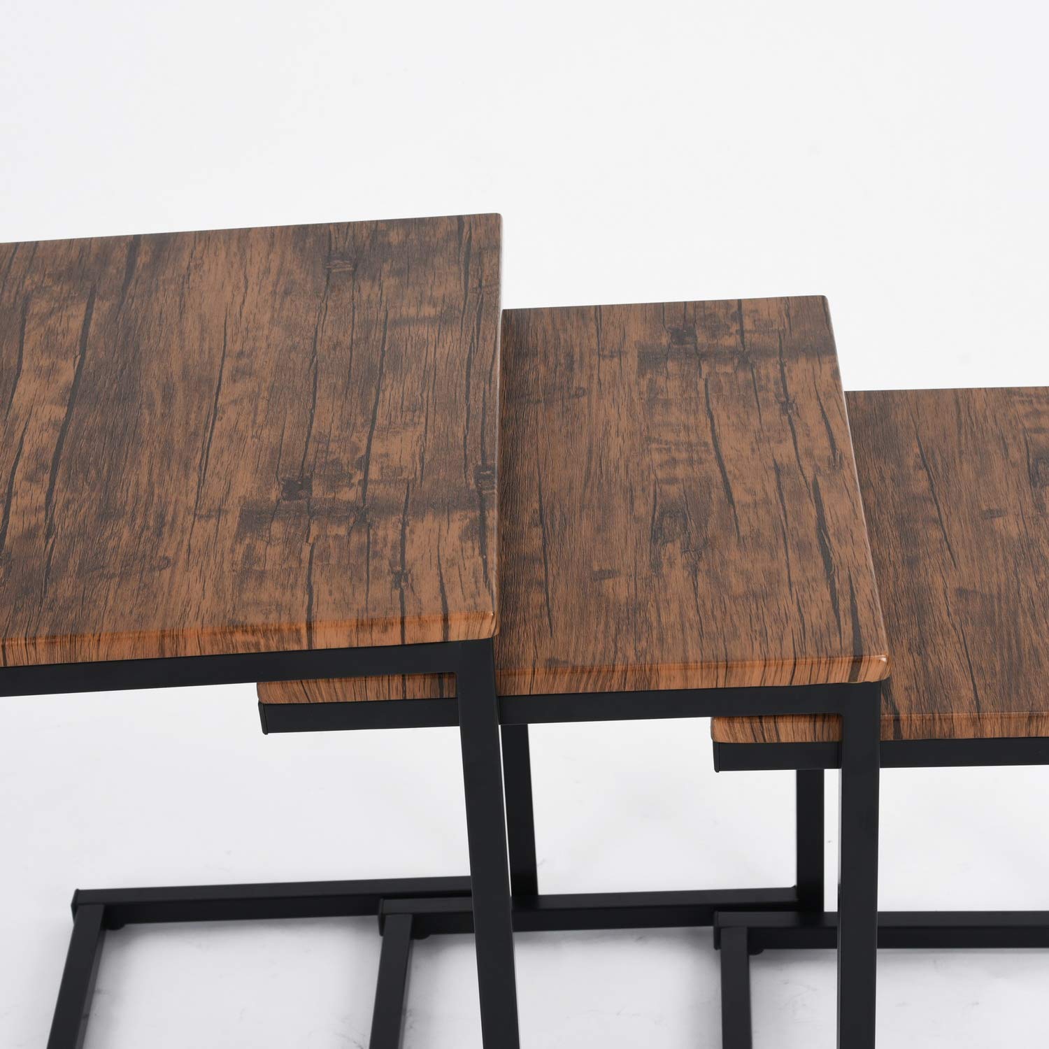 Foto 8 pulgar | Mesa De Centro Furniturer Maximo Marrón 50 X 34.8 X 55cm  43.8 X 33 X 50cm  37.8 X 31 X 45cm