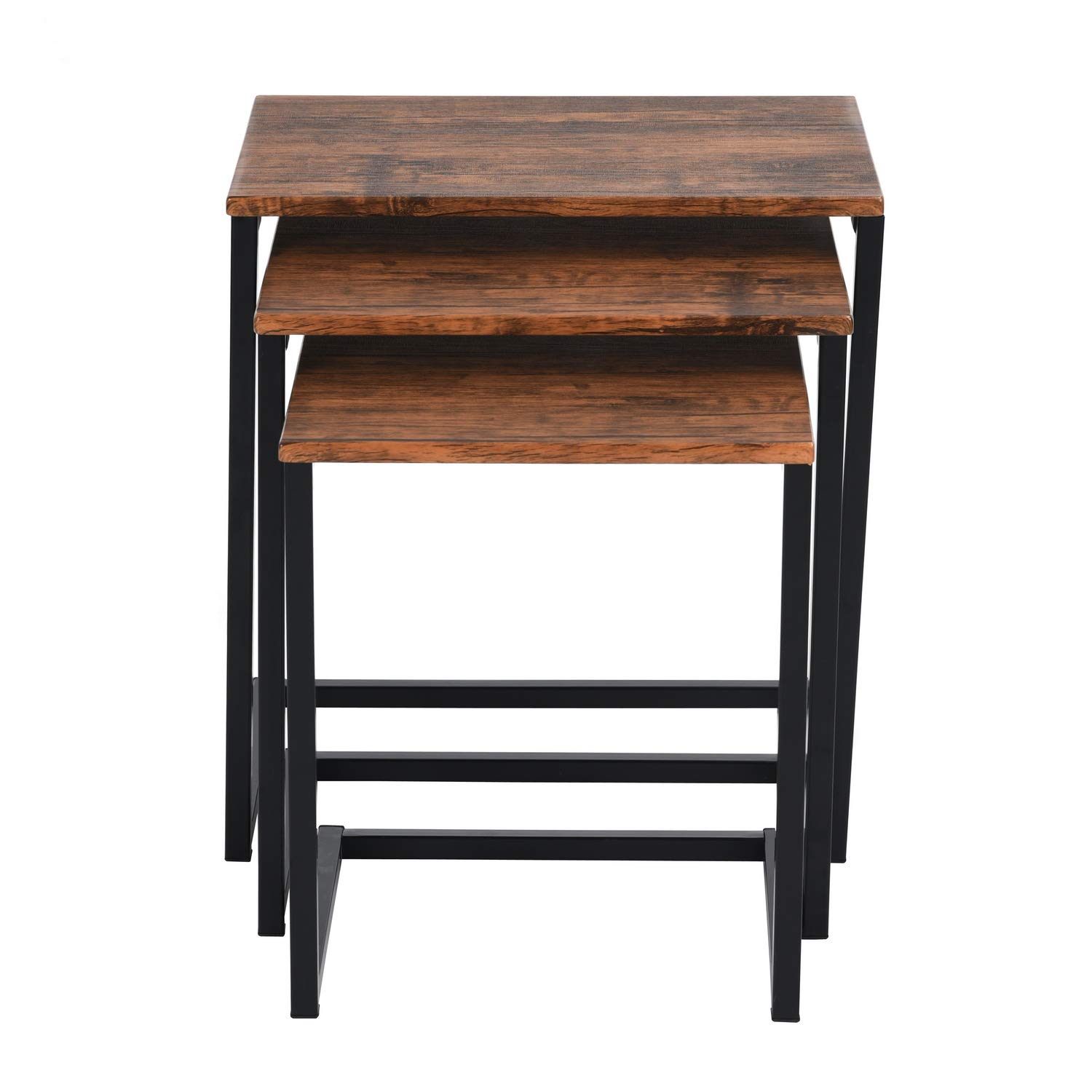 Foto 9 pulgar | Mesa De Centro Furniturer Maximo Marrón 50 X 34.8 X 55cm  43.8 X 33 X 50cm  37.8 X 31 X 45cm