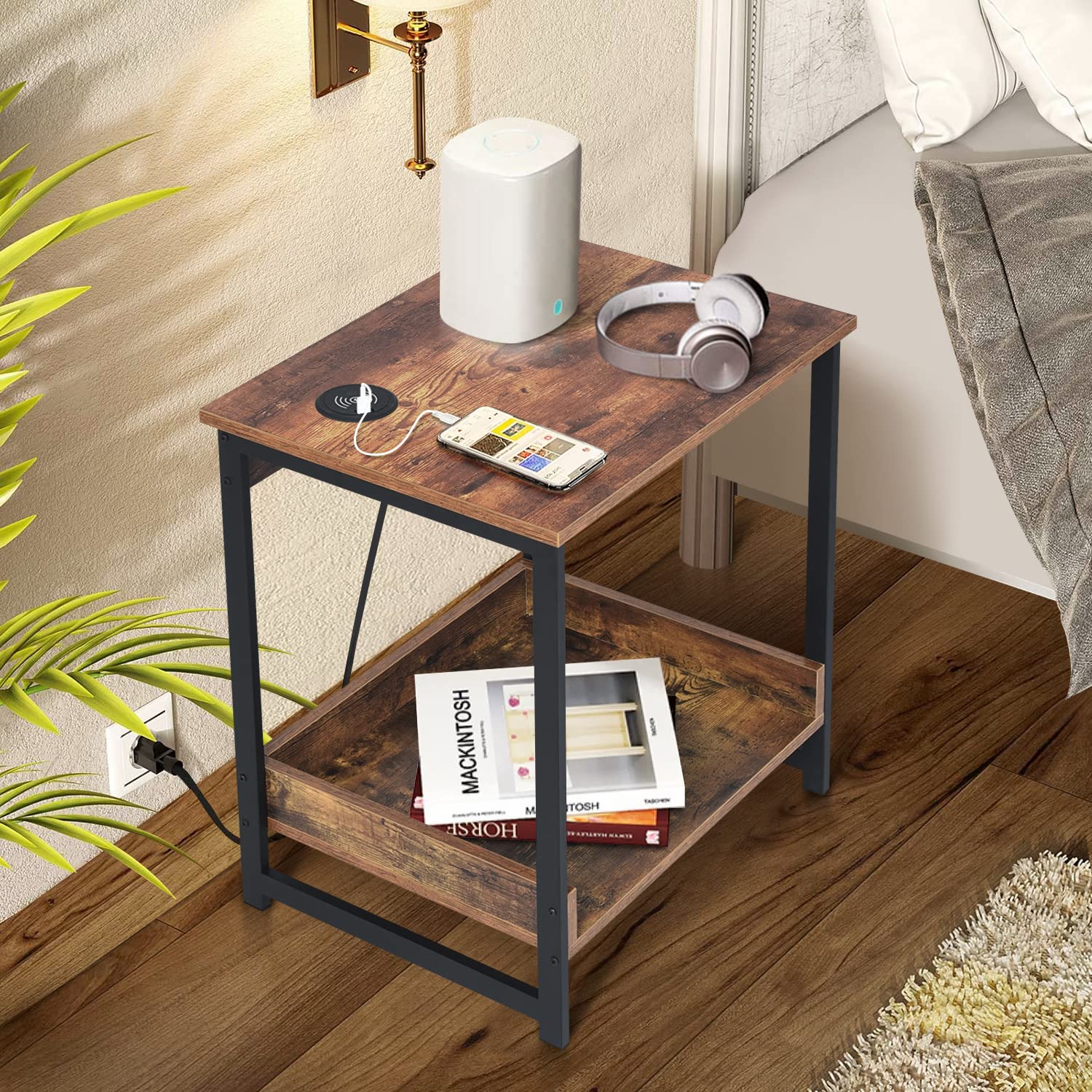 Mesa De Centro Furniturer Thehen Marrón 50 X 40 X 58 Cm
