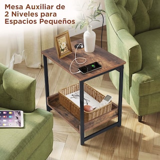 Foto 3 | Mesa De Centro Furniturer Thehen Marrón 50 X 40 X 58 Cm