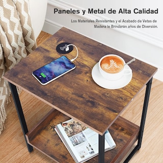 Foto 7 | Mesa De Centro Furniturer Thehen Marrón 50 X 40 X 58 Cm
