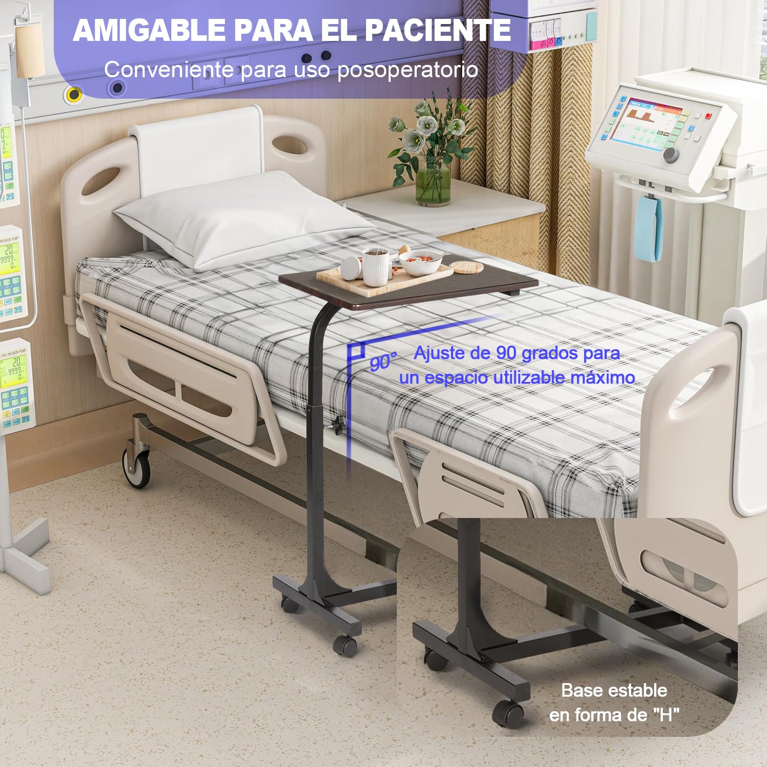 Foto 5 pulgar | Mesa Para Portátil Furniturer Bello Marrón 48 X 38 X 79 Cm
