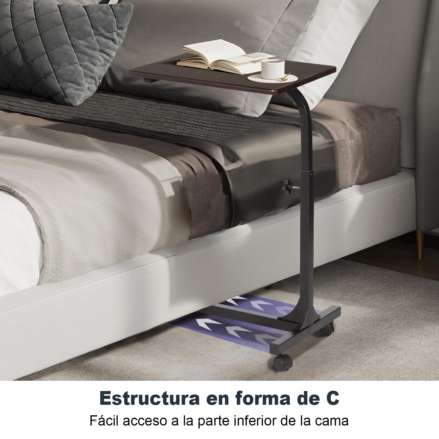 Foto 5 | Mesa Para Portátil Furniturer Bello Marrón 48 X 38 X 79 Cm