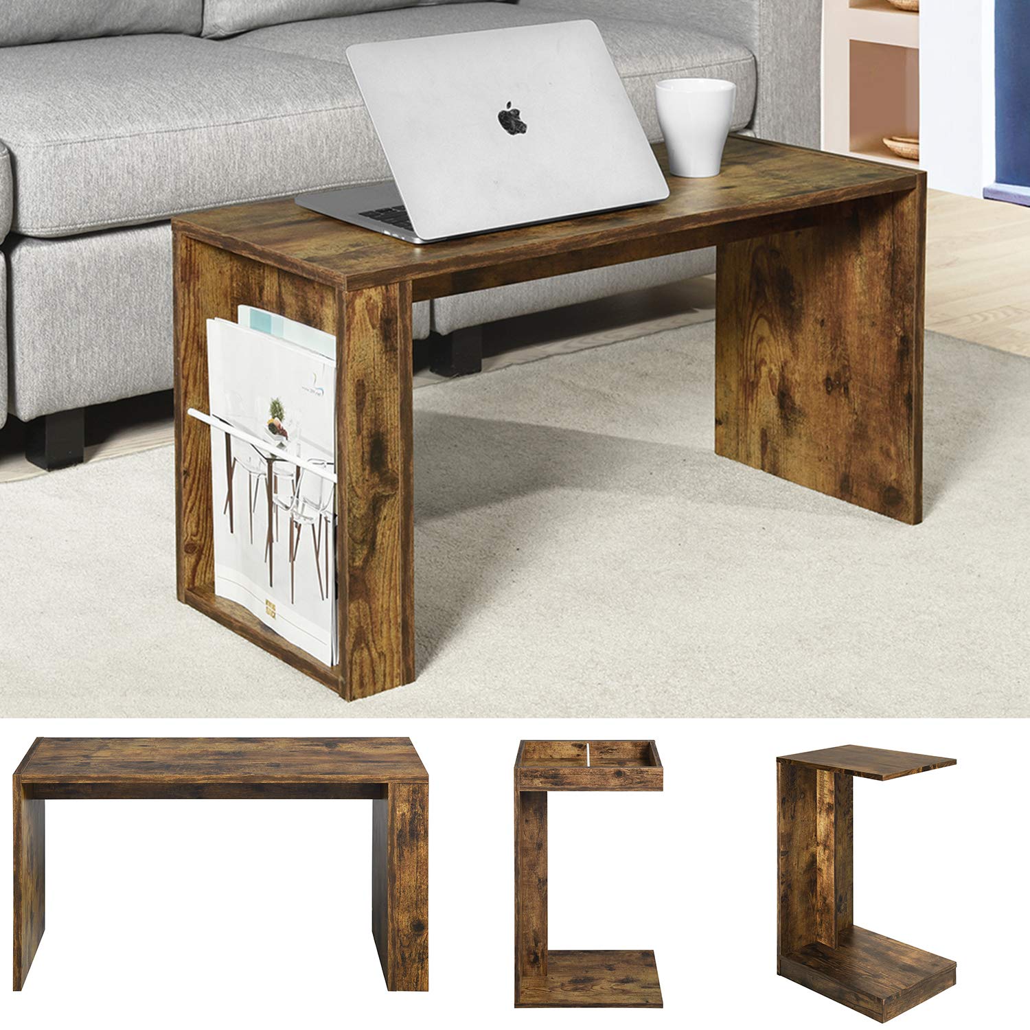 Foto 6 pulgar | Mesa De Centro Furniturer Holden Marrón 73 X 30 X 40 Cm