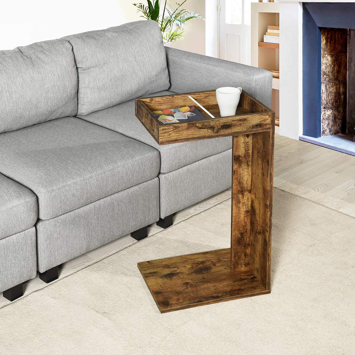 Foto 8 | Mesa De Centro Furniturer Holden Marrón 73 X 30 X 40 Cm