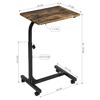 Foto 3 | Mesa Para Portátil Furniturer Bello Marrón 48 X 38 X 67-79 Cm