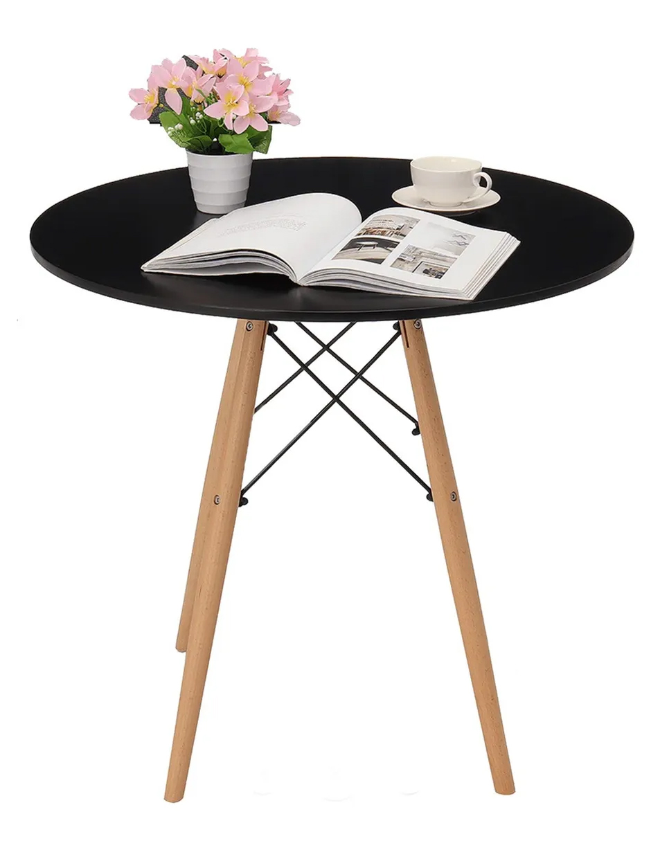 Foto 2 pulgar | Mesa Comedor Desayunador Redonda Minimalista 60cm Color Negro