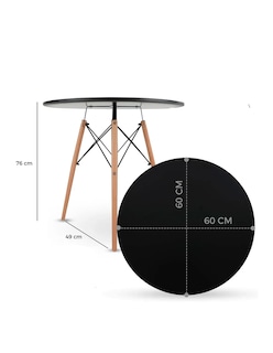 Foto 2 | Mesa Comedor Desayunador Redonda Minimalista 60cm Color Negro