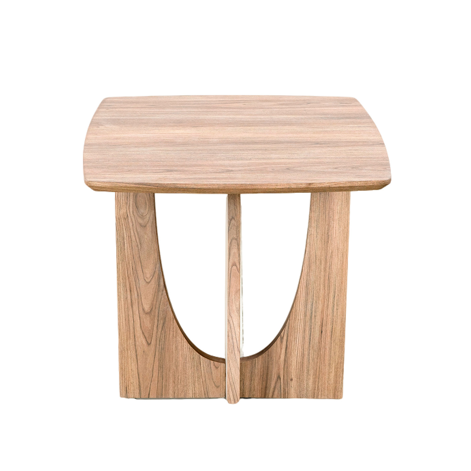 Foto 3 pulgar | Mesa Lateral Cuadrada Con Base Curva De Madera Y Acabado Veteado – Bossa Yama