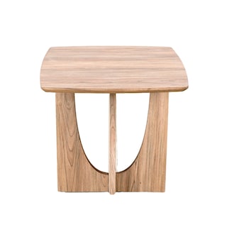 Foto 2 | Mesa Lateral Cuadrada Con Base Curva De Madera Y Acabado Veteado – Bossa Yama