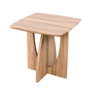 Foto 3 | Mesa Lateral Cuadrada Con Base Curva De Madera Y Acabado Veteado – Bossa Yama