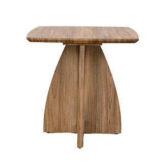 Foto 4 | Mesa Lateral Cuadrada Con Base Curva De Madera Y Acabado Veteado – Bossa Yama