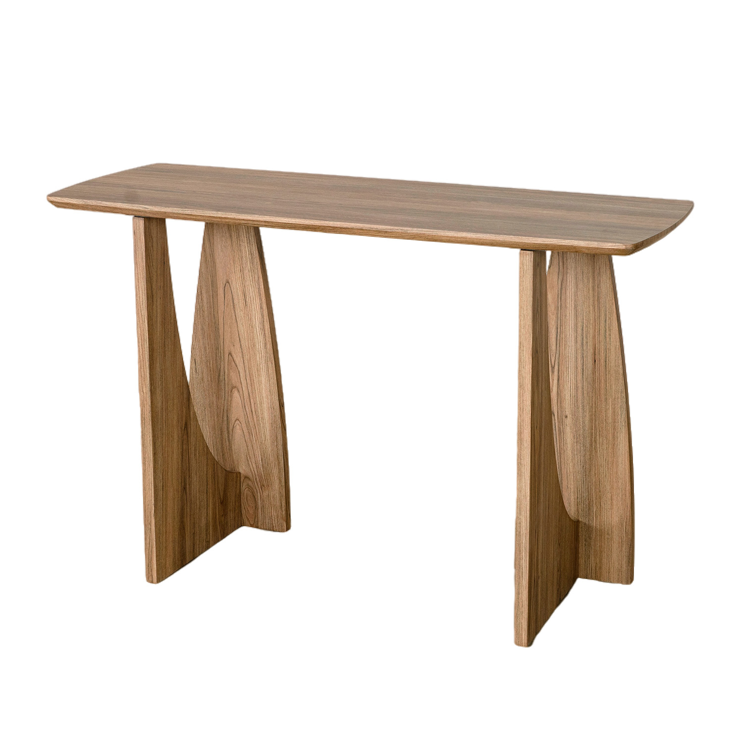 Foto 4 pulgar | Consola Con Doble Base Curva Y Cubierta De Madera Veteada – Bossa Reni