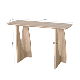 Foto 6 | Consola Con Doble Base Curva Y Cubierta De Madera Veteada – Bossa Reni