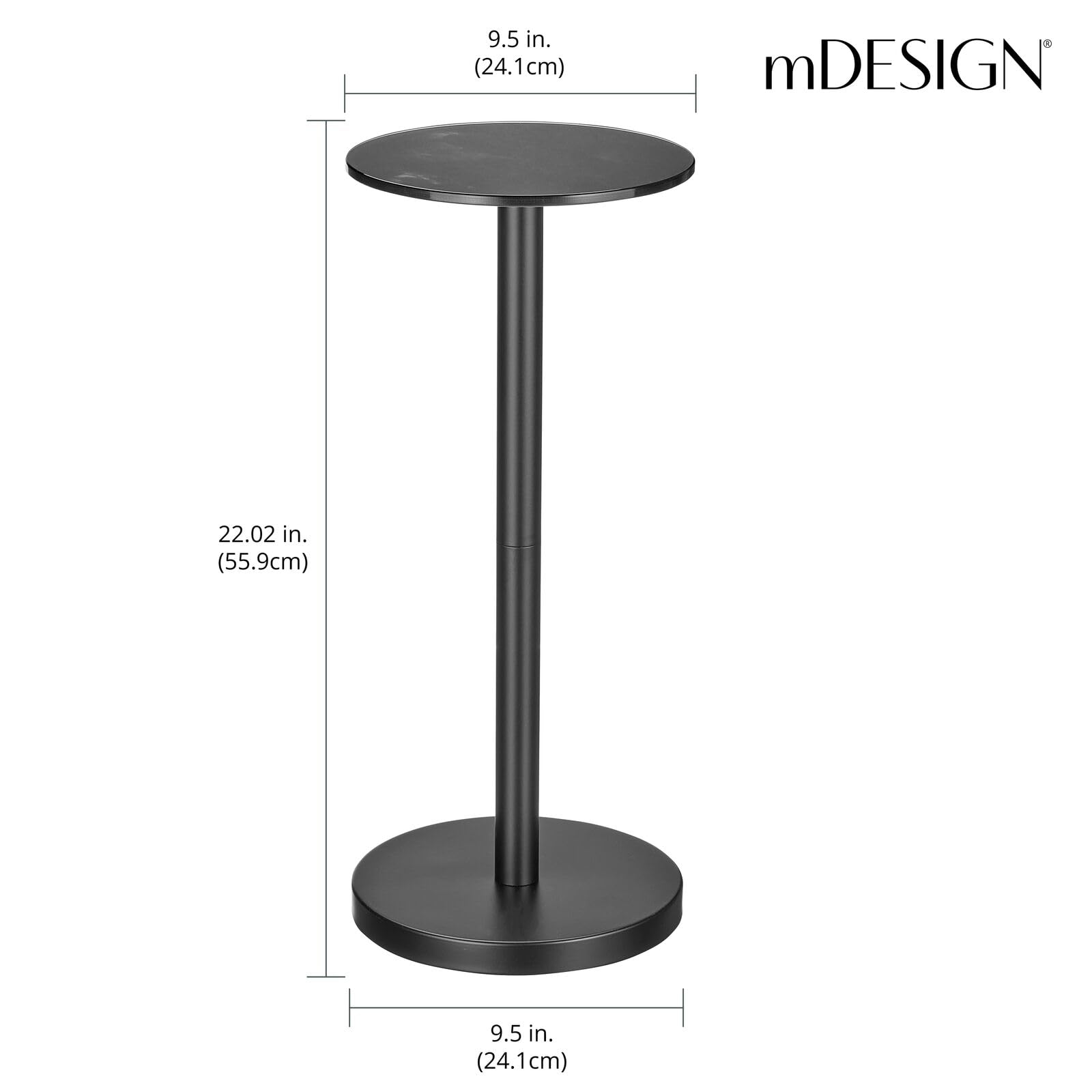 Foto 4 pulgar | Mesa Lateral Y Auxiliar Para Bebidas Con Diseño En M  Tapa De Cristal  Pequeña Y Redonda  Negra - Venta Internacional.