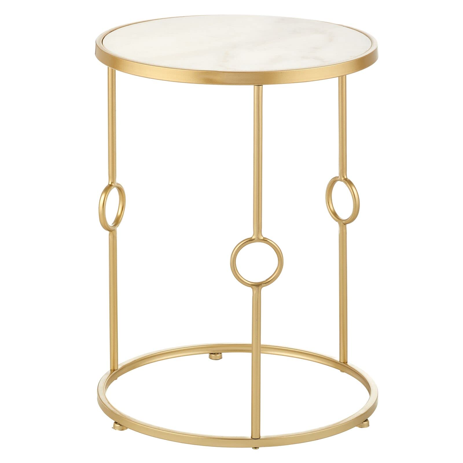 Foto 7 | Mesa Lateral/auxiliar Con Diseño Redondo De Metal Con Patas Decorativas De Latón/mármol - Venta Internacional.