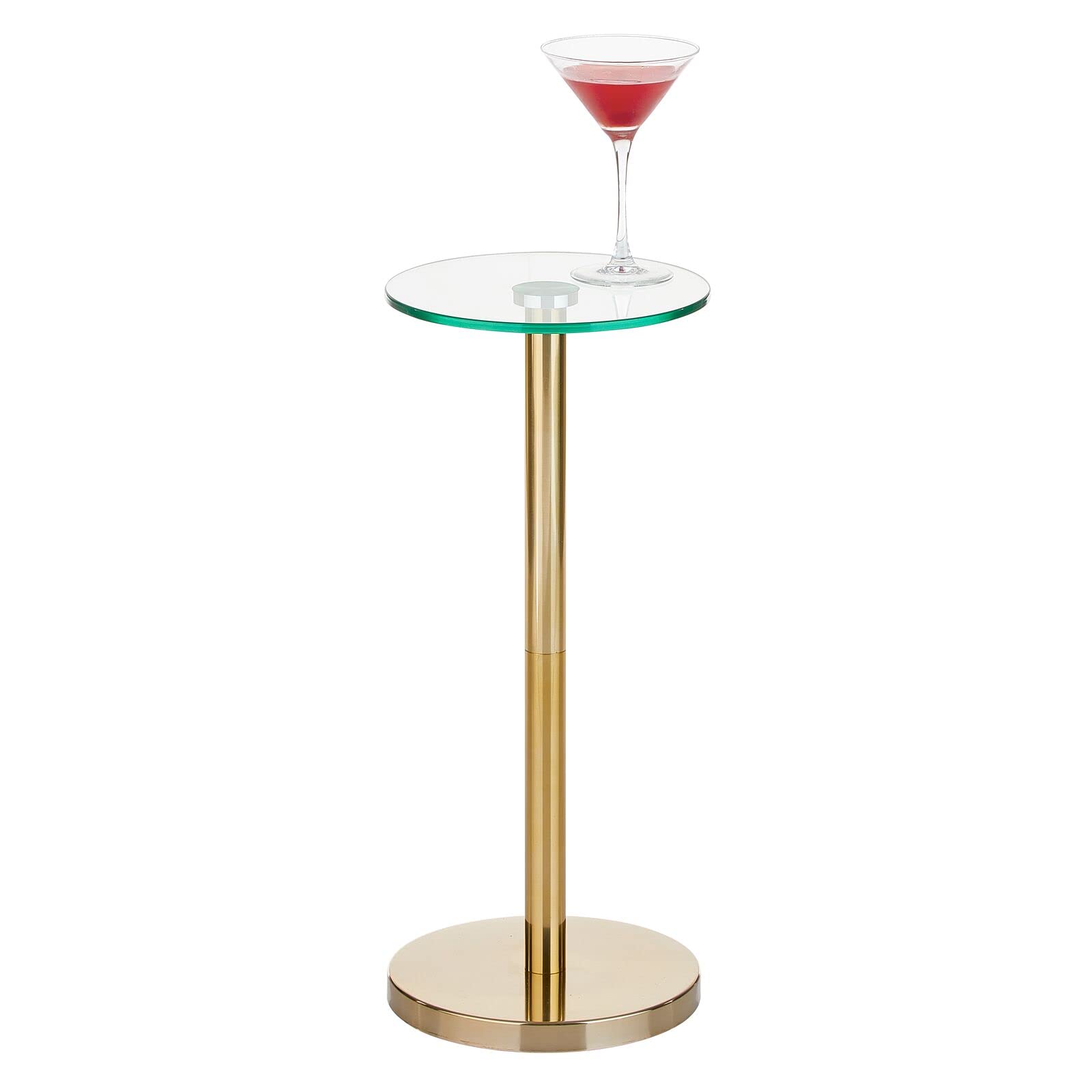 Foto 1 | Mesa Lateral Y Auxiliar Para Bebidas Con Diseño En M  Tapa De Cristal  Pequeña Y Moderna  9 Pulgadas - Venta Intern