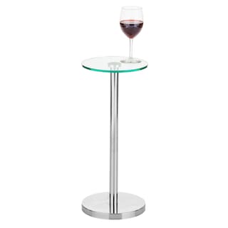 Foto 1 | Mesita De Noche Con Tapa De Cristal De Diseño Auxiliar Transparente Y Cromada - Venta Internacional.