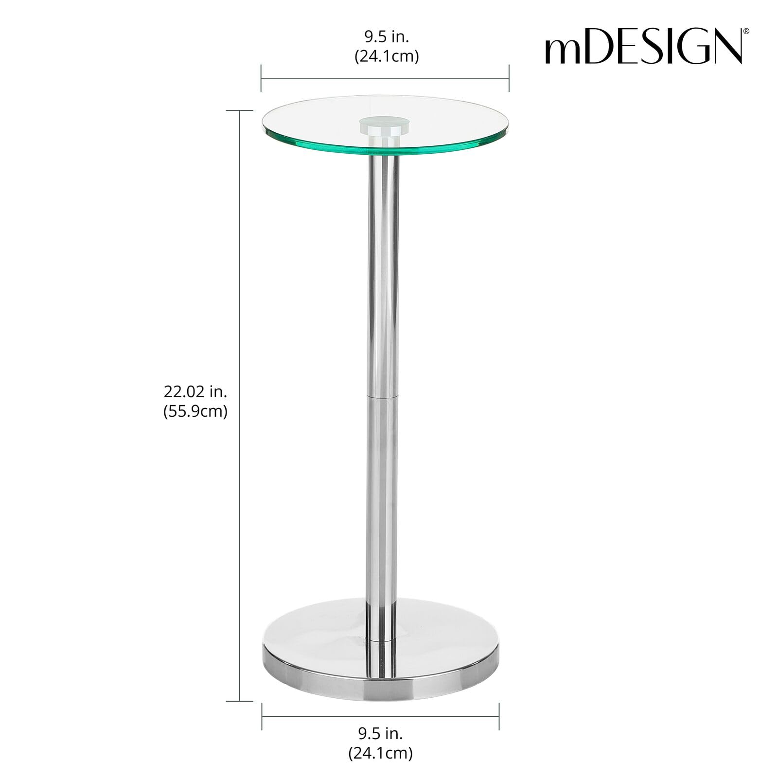 Foto 4 pulgar | Mesita De Noche Con Tapa De Cristal De Diseño Auxiliar  Transparente Y Cromada - Venta Internacional.