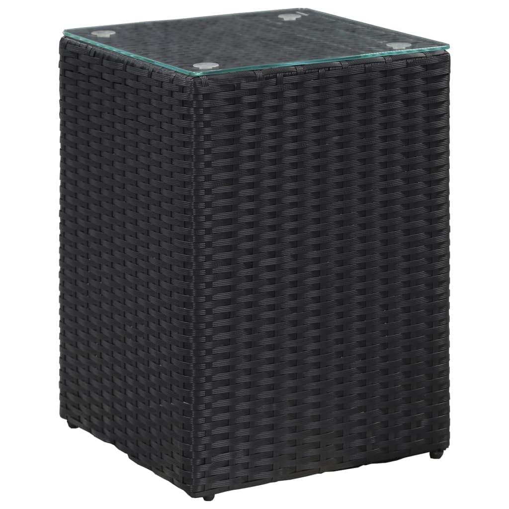 Foto 4 pulgar | Mesas Auxiliares Vidaxl  3 Unidades Con Tapa De Cristal  Poliratán Negro - Venta Internacional.