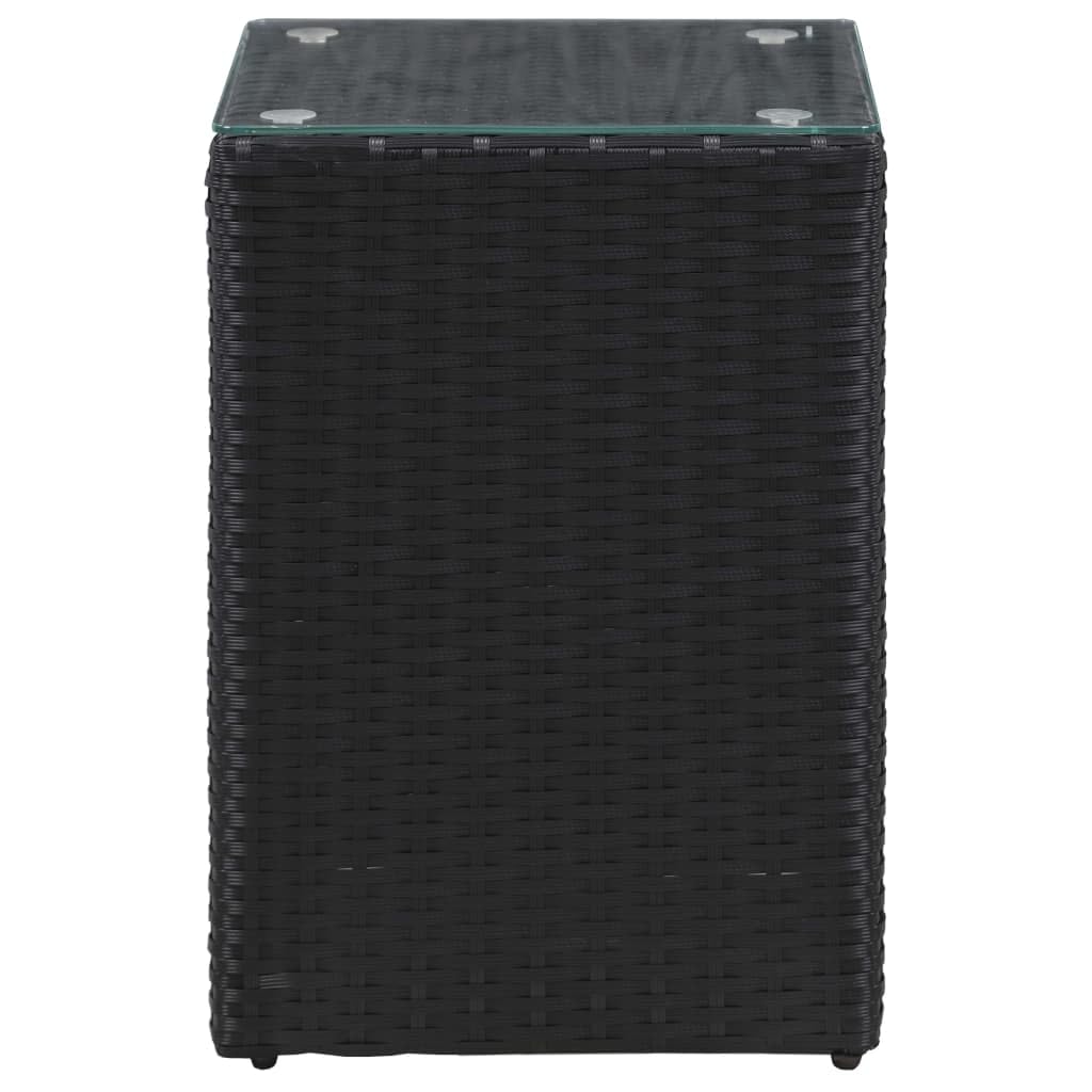 Foto 5 pulgar | Mesas Auxiliares Vidaxl  3 Unidades Con Tapa De Cristal  Poliratán Negro - Venta Internacional.