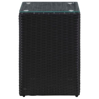 Foto 4 | Mesas Auxiliares Vidaxl 3 Unidades Con Tapa De Cristal Poliratán Negro - Venta Internacional.