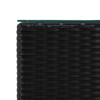 Foto 5 | Mesas Auxiliares Vidaxl 3 Unidades Con Tapa De Cristal Poliratán Negro - Venta Internacional.