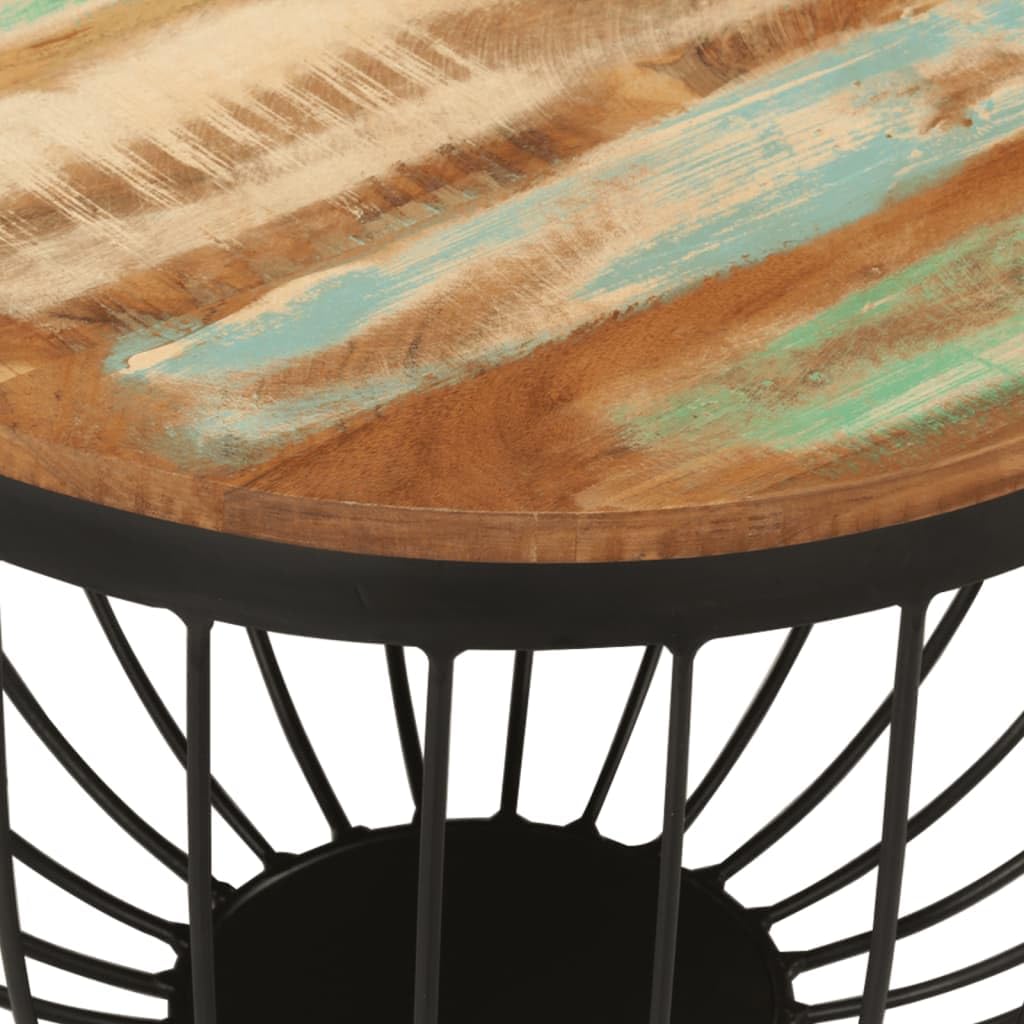 Foto 5 pulgar | Mesita Vidaxl Multicolor Industrial Ø50x35cm Madera Recuperada - Venta Internacional.
