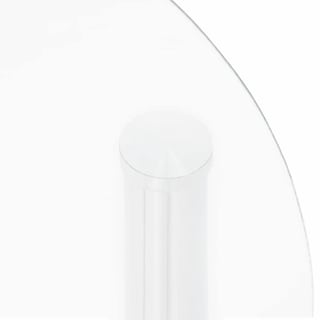 Foto 4 | Mesa Auxiliar Vidaxl Modern De 2 Niveles De Vidrio Transparente Con Acero - Venta Internacional.