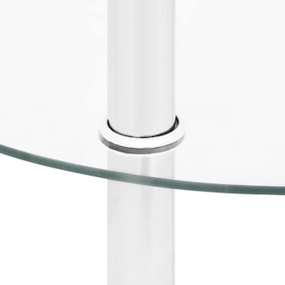 Foto 5 | Mesa Auxiliar Vidaxl Modern De 2 Niveles De Vidrio Transparente Con Acero - Venta Internacional.