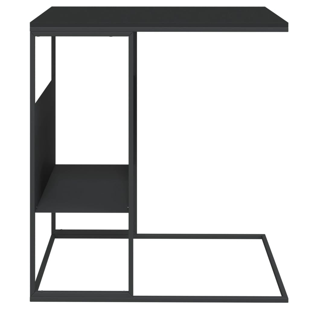 Foto 3 | Mesa Auxiliar Vidaxl Elegante Madera De Ingeniería Con Diseño En C  Color Negro - Venta Internacional.