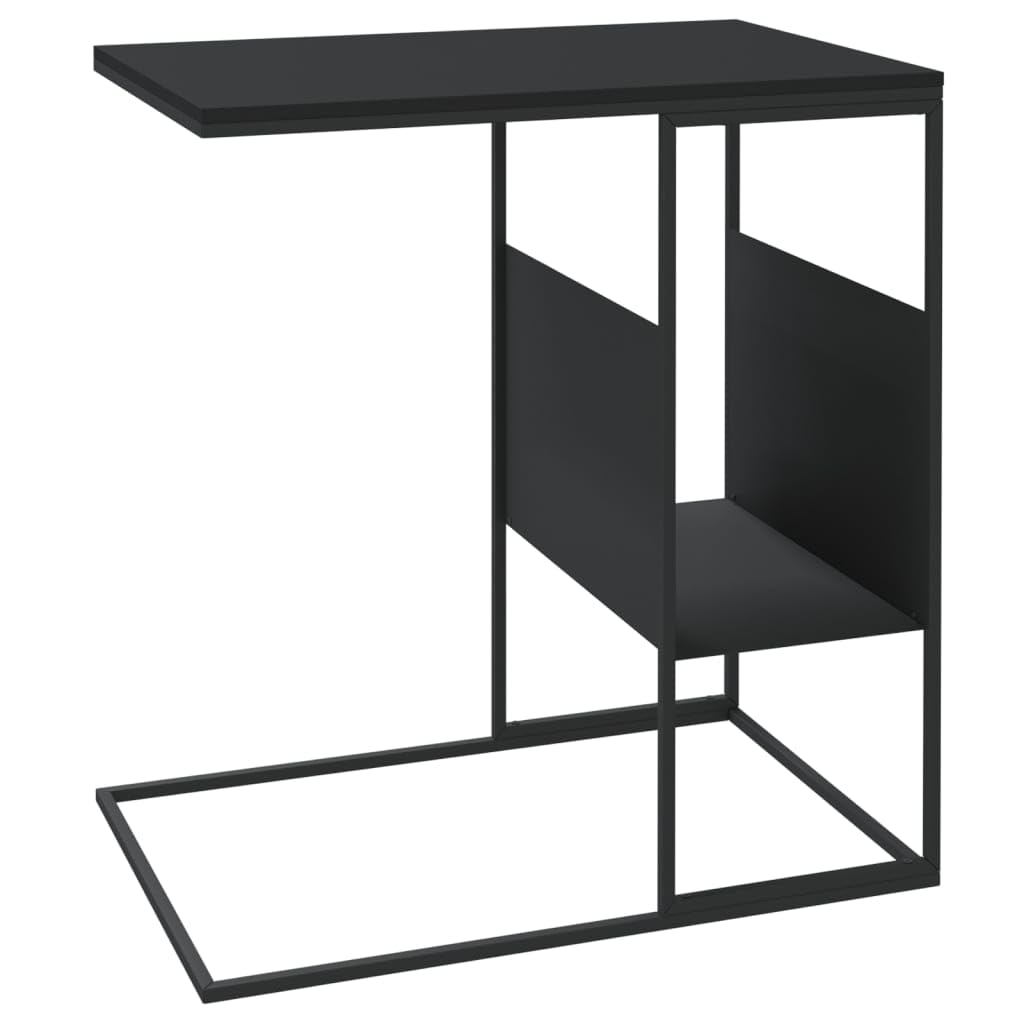Foto 6 pulgar | Mesa Auxiliar Vidaxl Elegante Madera De Ingeniería Con Diseño En C  Color Negro - Venta Internacional.