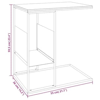 Foto 6 | Mesa Auxiliar Vidaxl Elegante Madera De Ingeniería Con Diseño En C Color Negro - Venta Internacional.