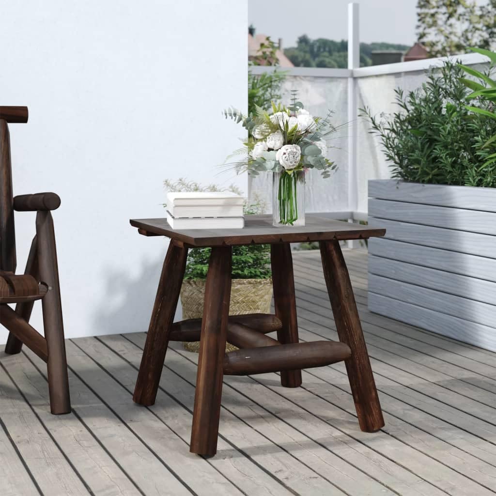 Foto 3 pulgar | Mesa Auxiliar Vidaxl De Madera Maciza De Abeto Quemada  50 X 50 X 50 Cm  Para Exteriores - Venta Internacional.