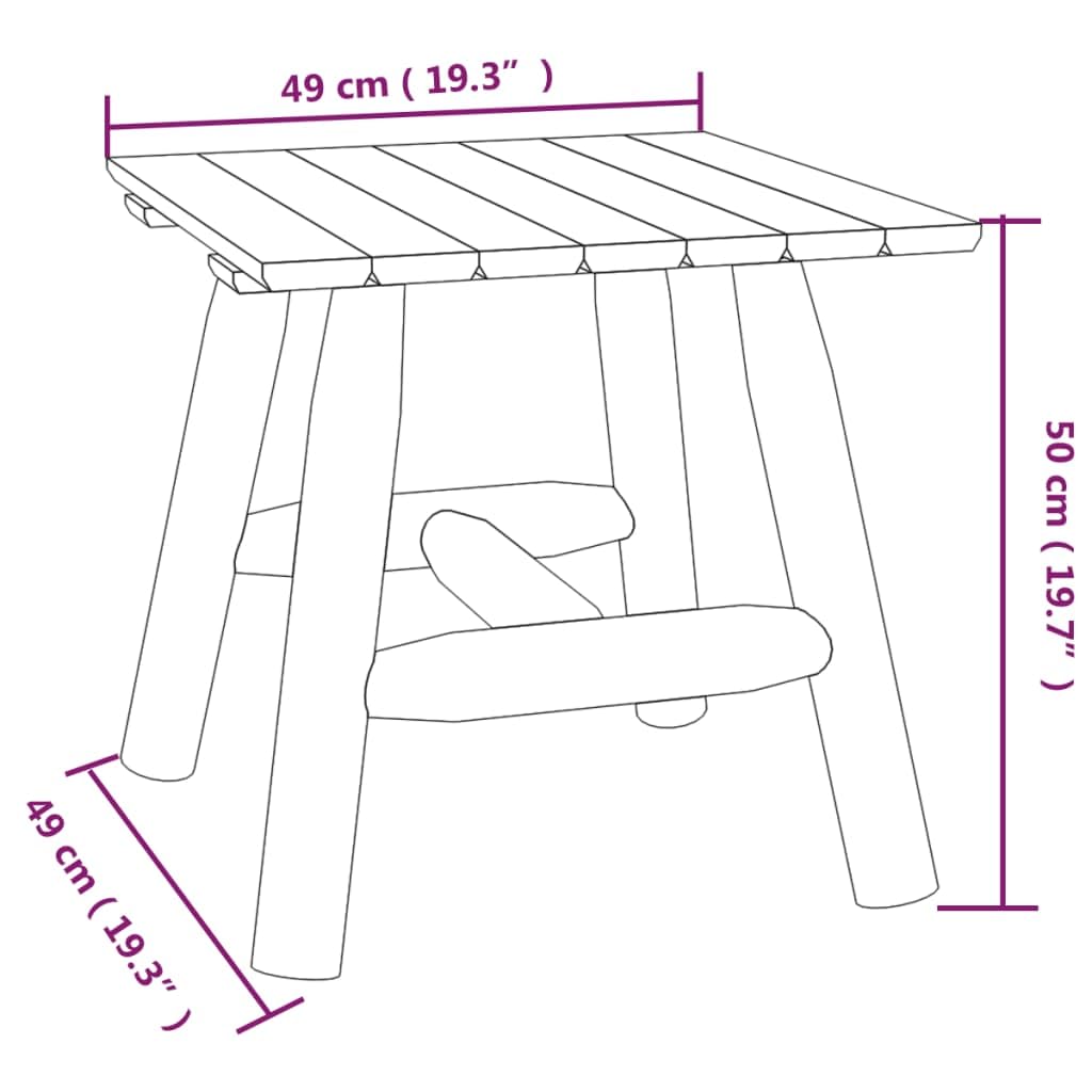 Foto 7 pulgar | Mesa Auxiliar Vidaxl De Madera Maciza De Abeto Quemada  50 X 50 X 50 Cm  Para Exteriores - Venta Internacional.